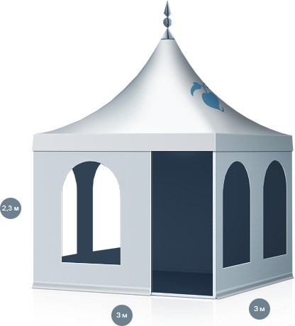 Фото павильона с шатровой крышей 3x3