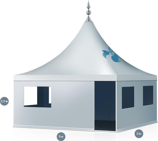 Фото павильона с шатровой крышей 5x5