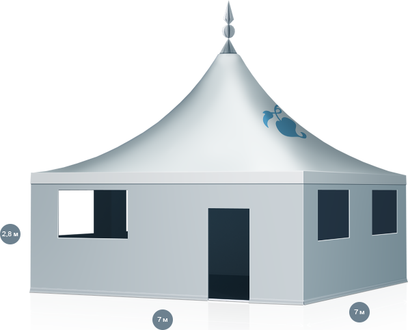 Фото павильона с шатровой крышей 7x7