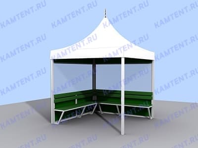 Фото павильона с шатровой крышей 2x2,5
